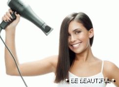 как да изсуши косата със сешоар