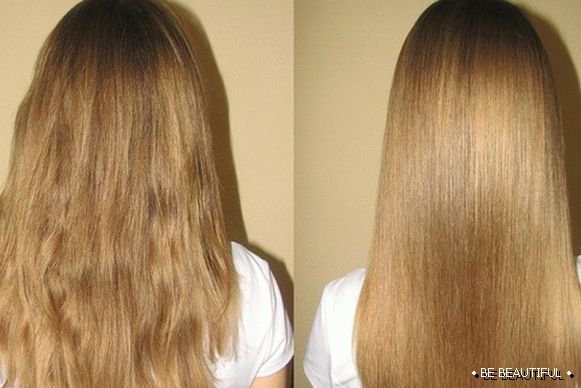 Коса преди и след процедурата