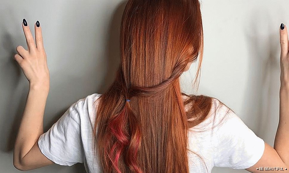 Червен шатуш на светлокафява коса